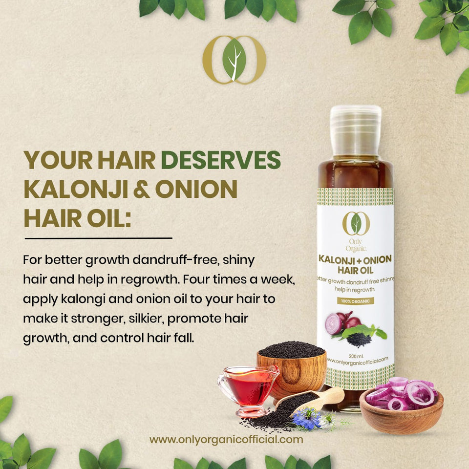 Kalonji + Onion Hair Oil (100% Organic)