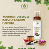 Kalonji + Onion Hair Oil (100% Organic)